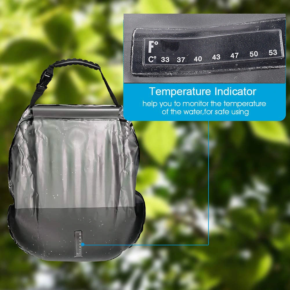 5 Gallons/20L Solar Heating Bag with Removable Hose and on-off Switchable Shower Head Solar Shower Bag Camping Shower for Outdoor Traveling Hiking Wyz13980